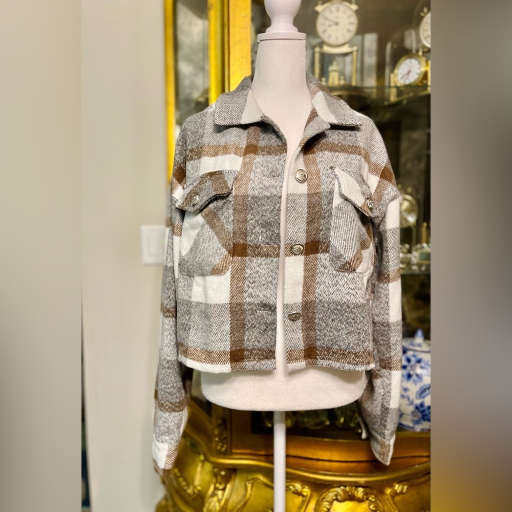 Nwot Plaid Jacket Size M